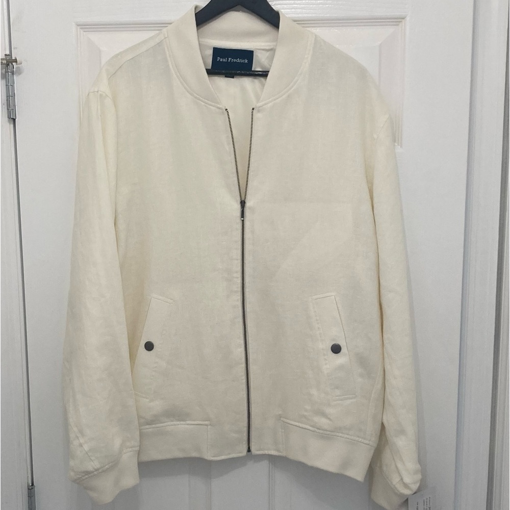 Paul Fredrick linen baseball jacket never worn